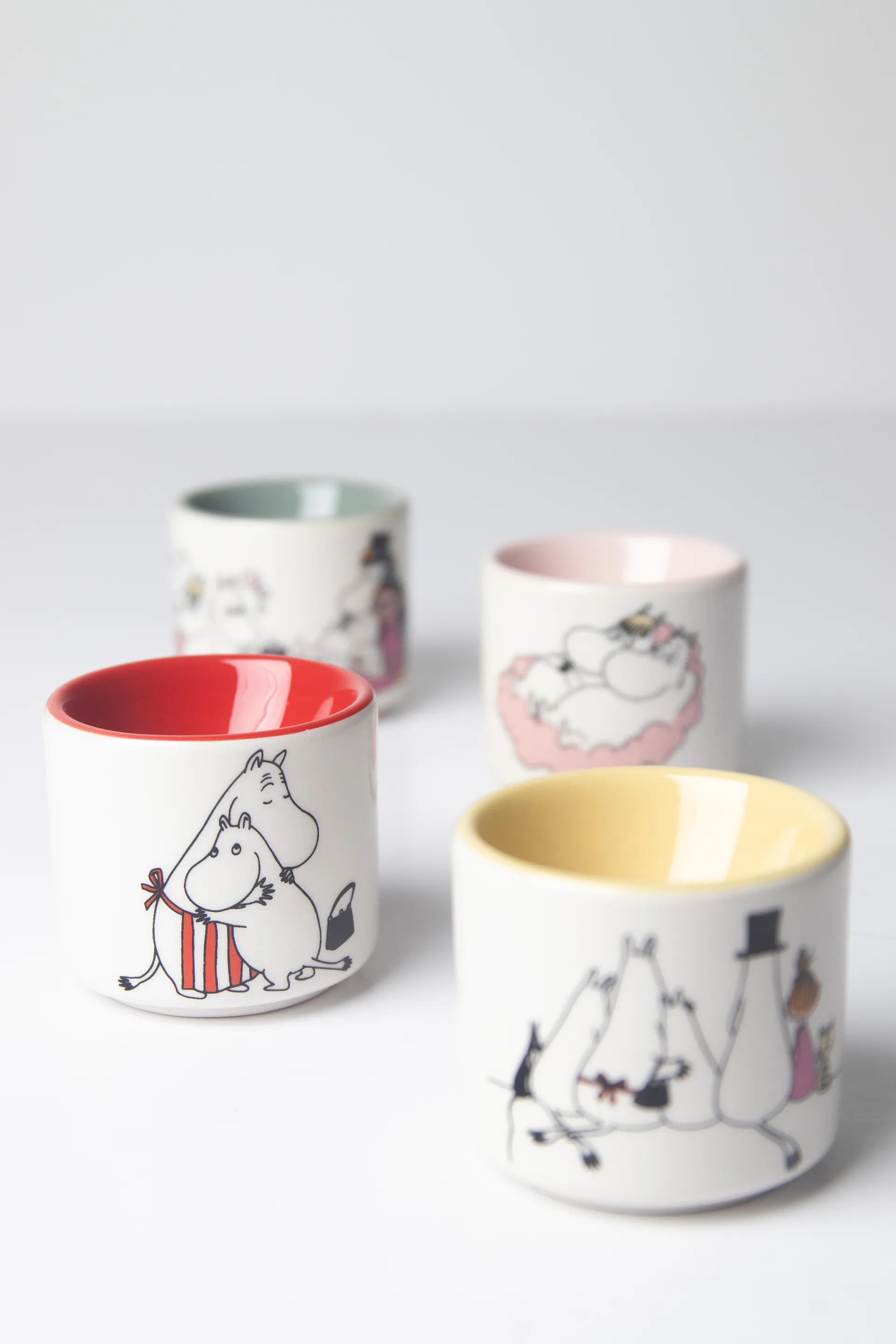 Portauovo Mumin love 4 pezzi, Bianco-multicolor Pluto Design