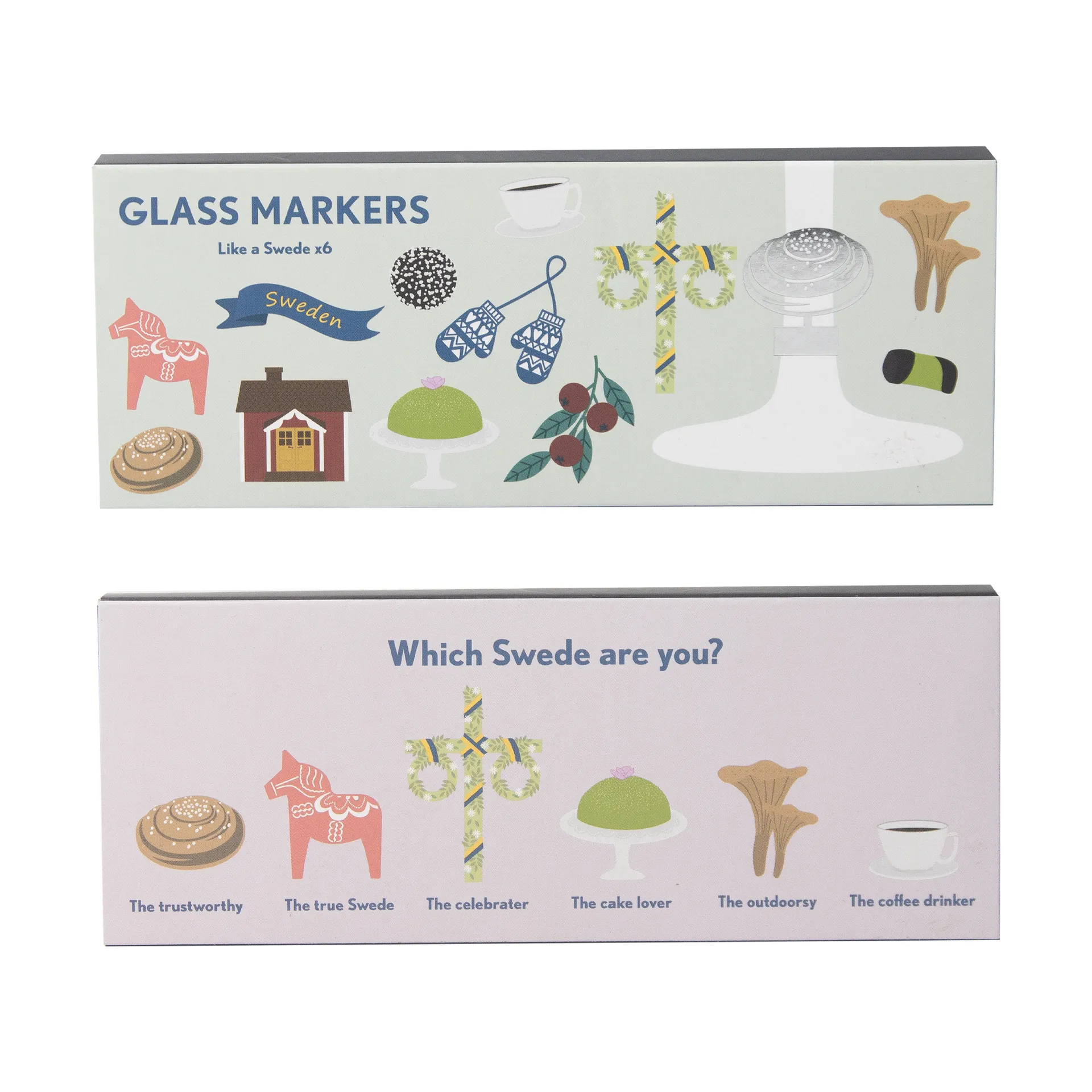 Segnabicchiere Like a swede 6 pezzi, Metallo argento Pluto Design