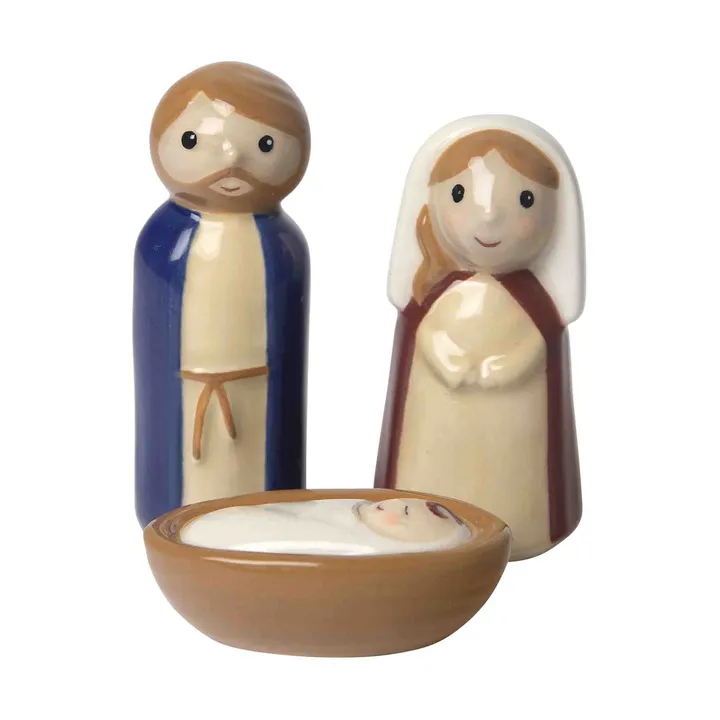 Set culla famiglia Kribba in ceramica 3 pezzi - Gesù, Giuseppe e Maria - Pluto Design