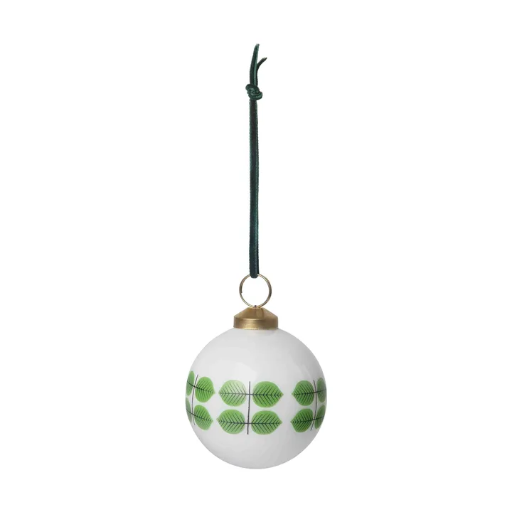 Stig L Berså pallina per albero di Natale Ø8 cm - Bianco-verde - Pluto Design