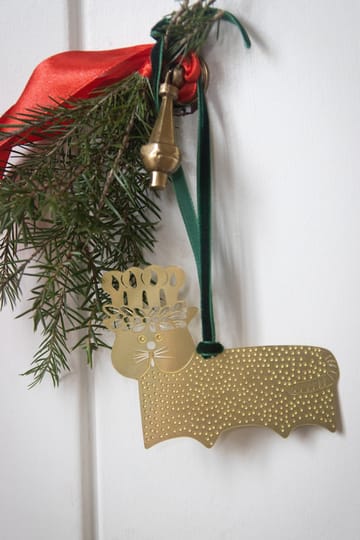 Stig L gatto di pan di zenzero decorazione da appendere - Oro-ottone - Pluto Design