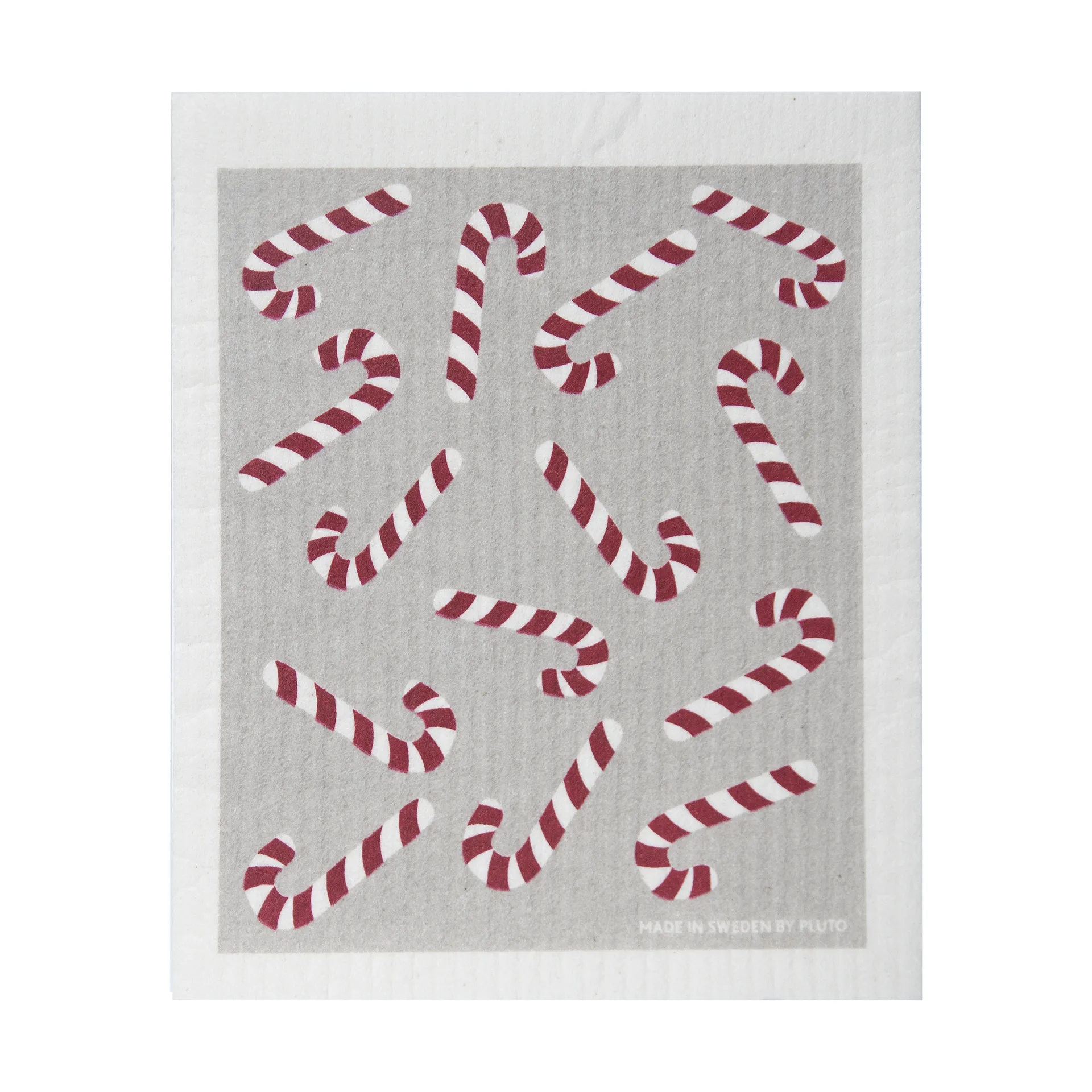 Strofinaccio Candy cane 17x20 cm, Bianco-grigio-rosso Pluto Design