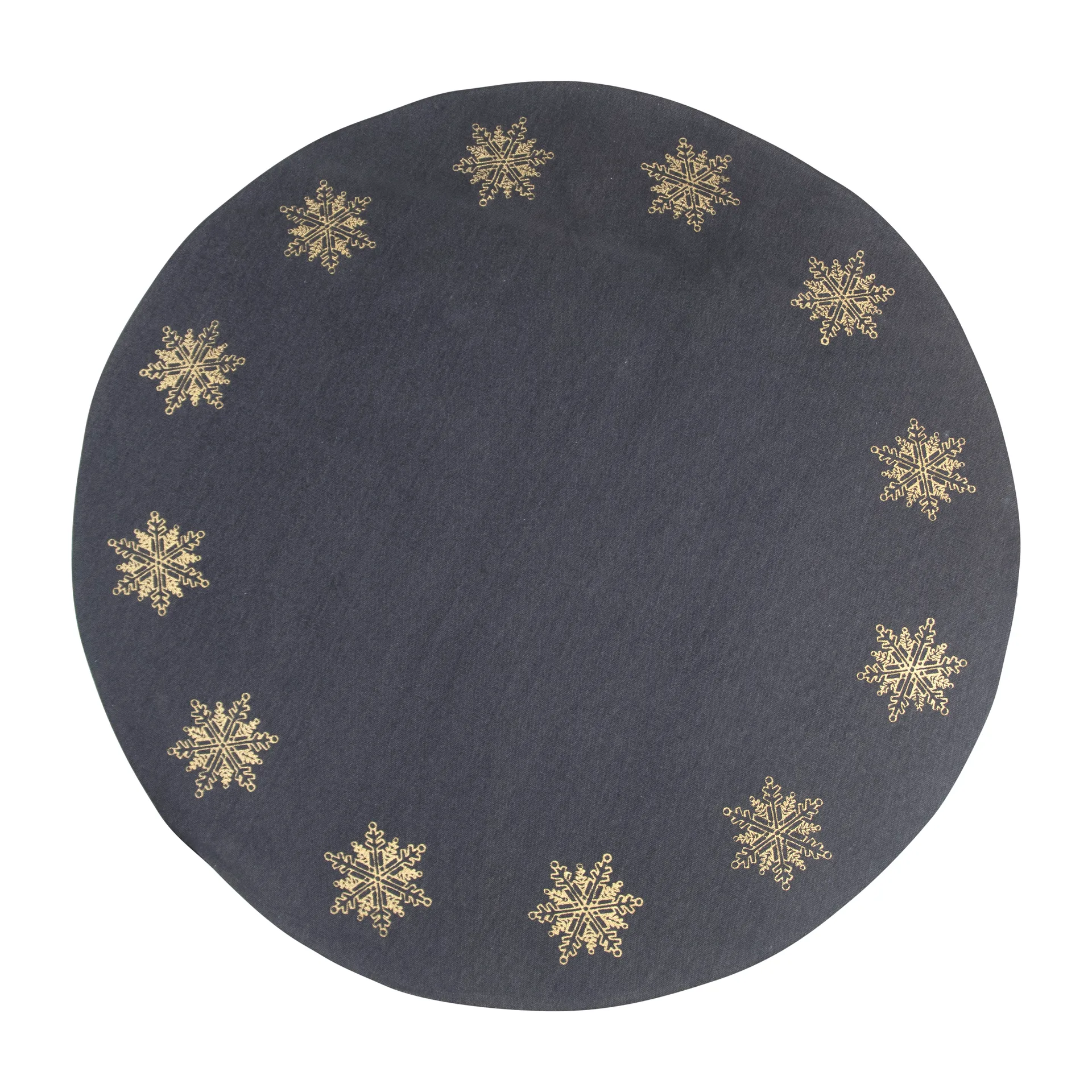 Tappetino per albero di Natale, stella di neve, Ø 110 cm, Grigio, oro Pluto Design