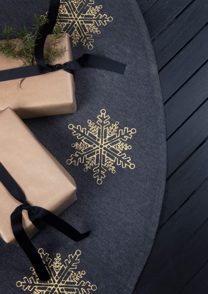 Tappetino per albero di Natale, stella di neve, Ø 110 cm - Grigio, oro - Pluto Design