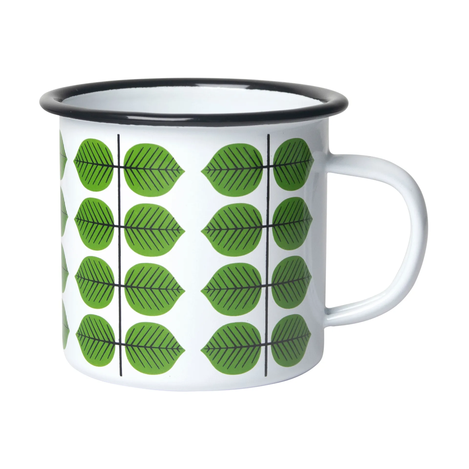 Tazza smaltata Berså, Bianco-verde Pluto Design