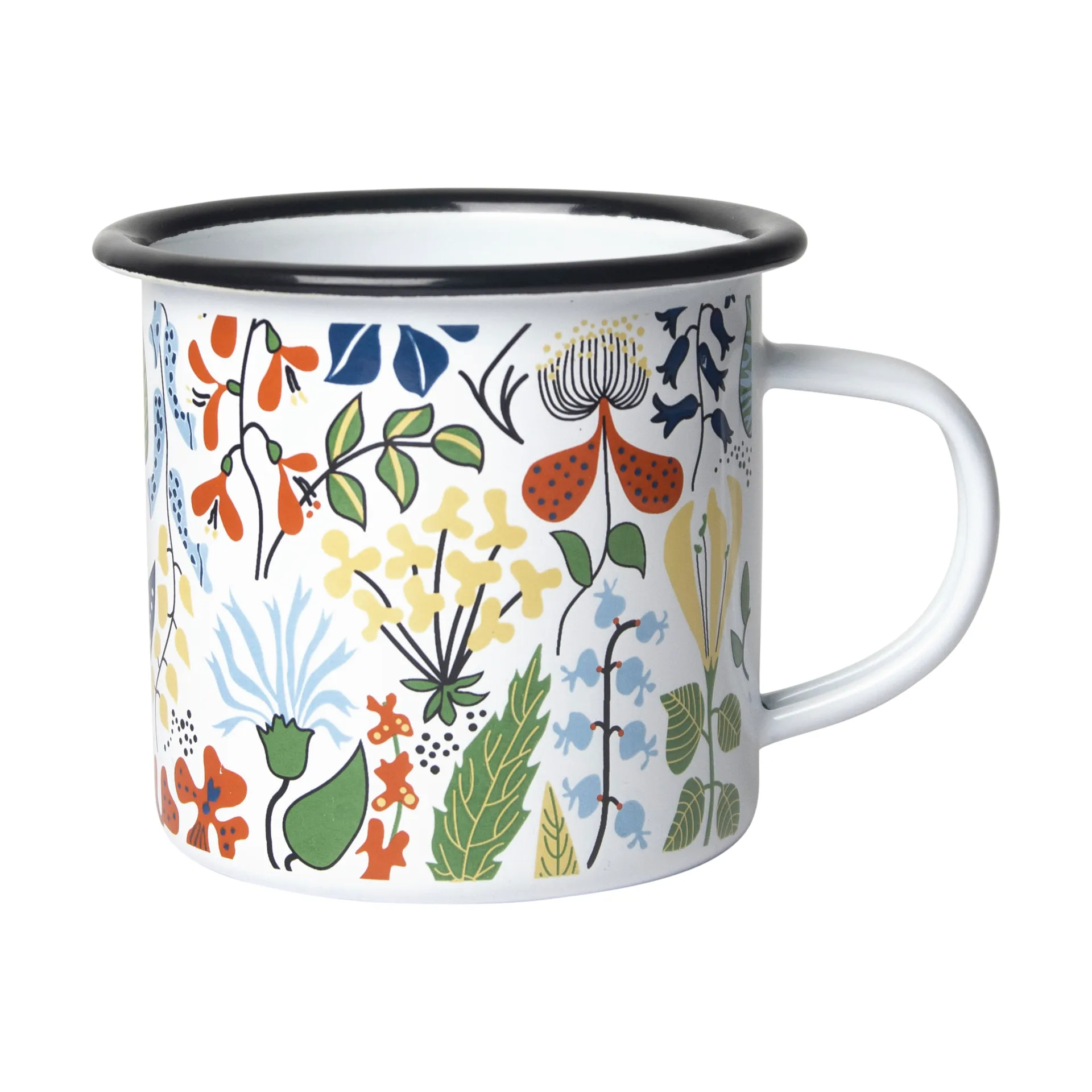 Tazza smaltata Herbarium, Bianco-multicolor Pluto Design