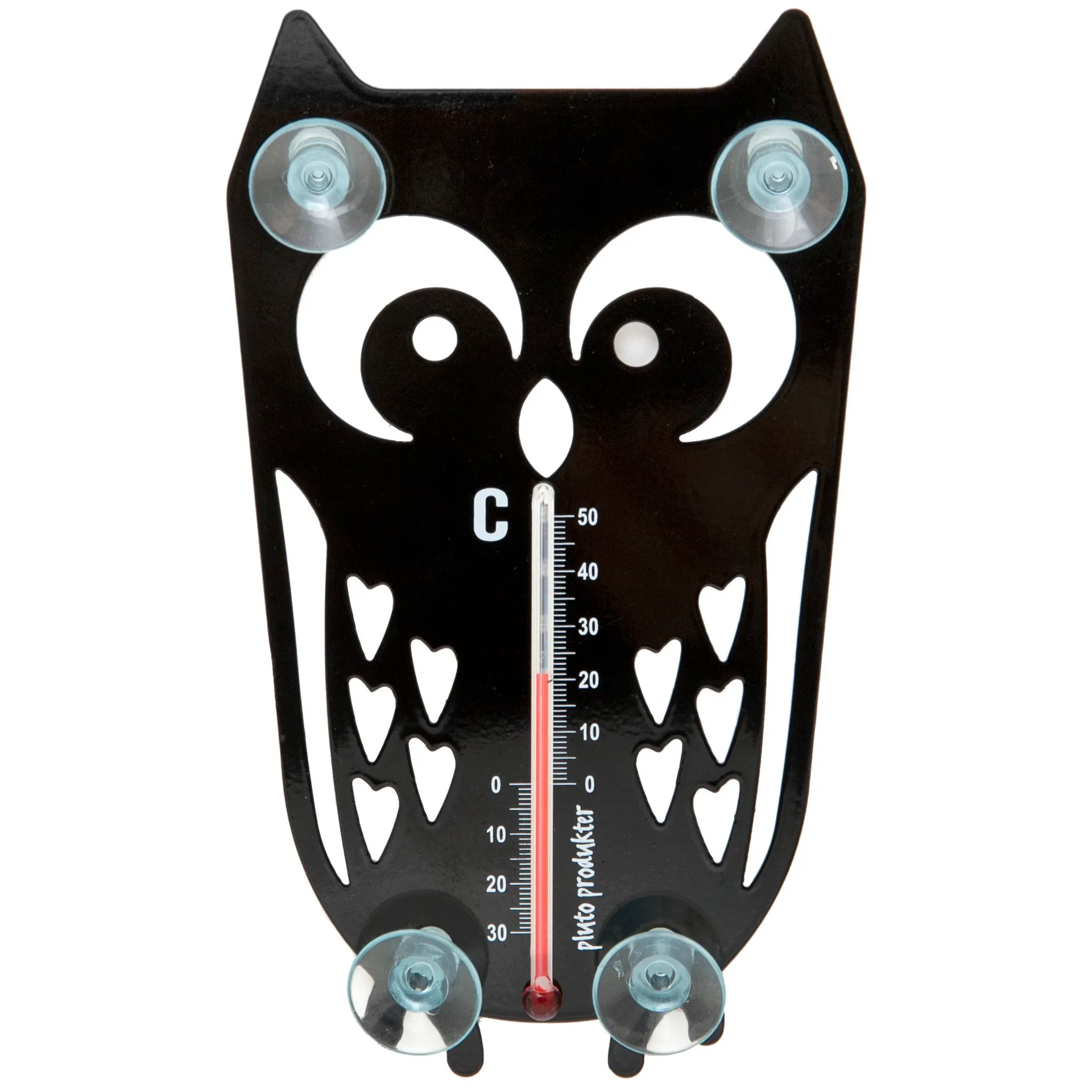 Termometro Owl, nero Pluto Design
