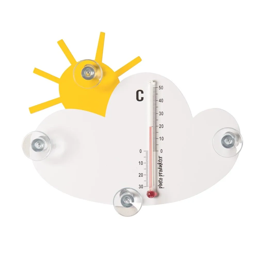 Termometro Sun and cloud, bianco - giallo Pluto Design
