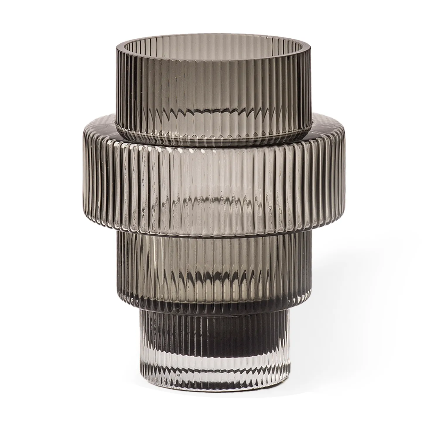 Portacandela Steps Ø 12 cm, Grigio scuro POLSPOTTEN