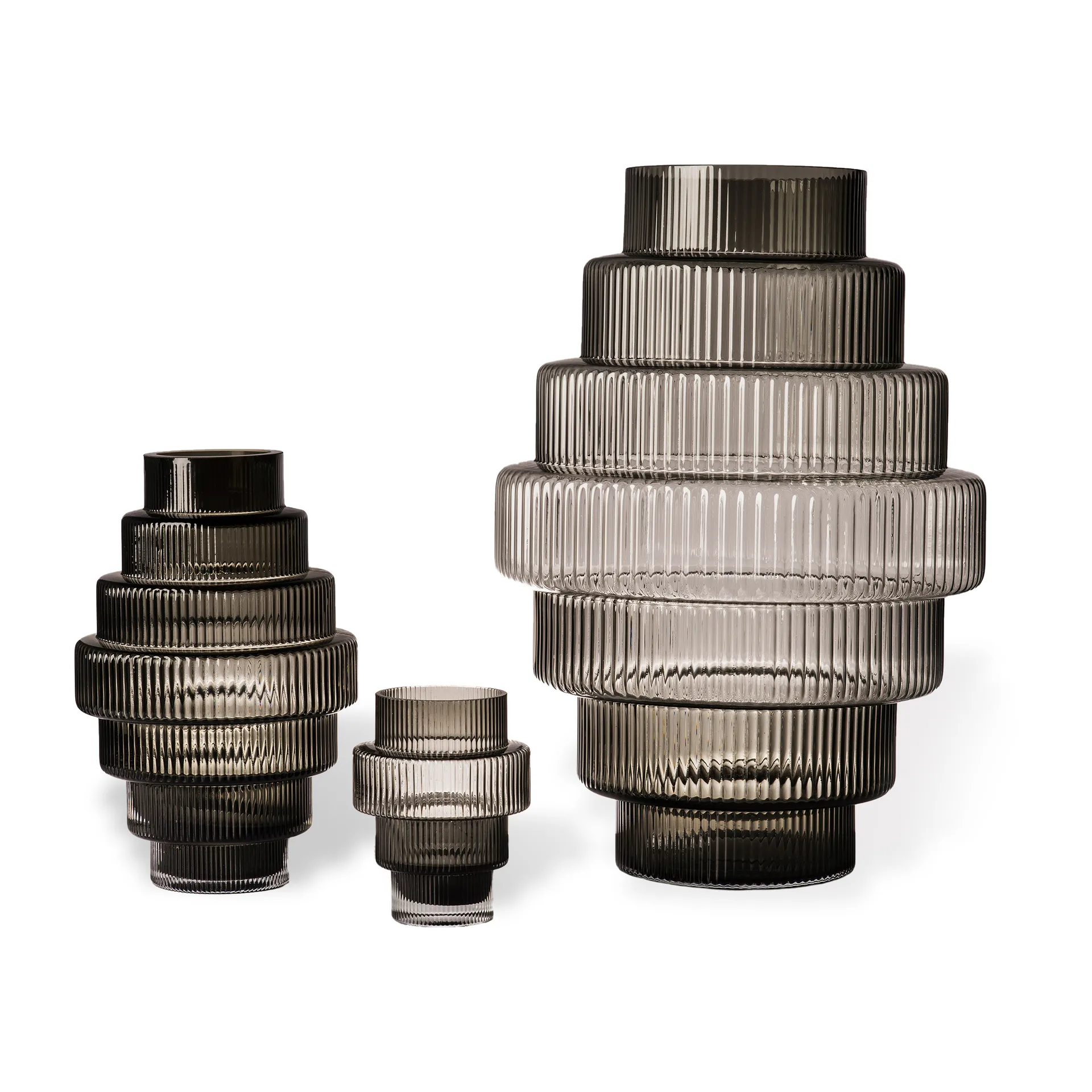 Portacandela Steps Ø 12 cm, Grigio scuro POLSPOTTEN