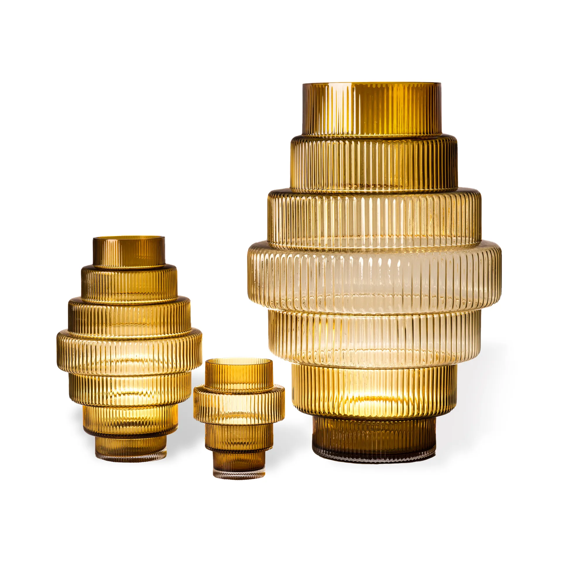 Portacandela Steps Ø 12 cm, Ocra POLSPOTTEN