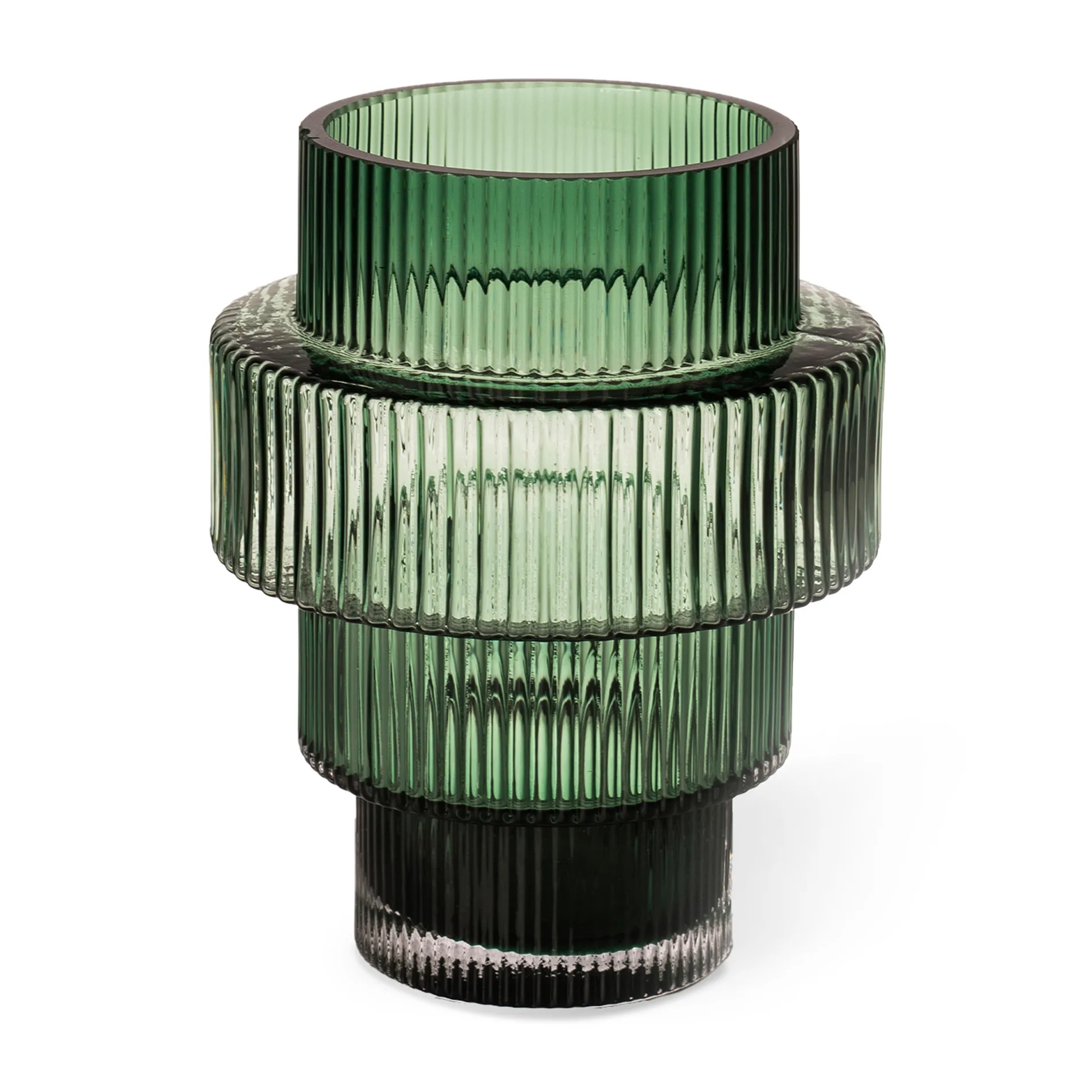 Portacandela Steps Ø 12 cm, Verde scuro POLSPOTTEN