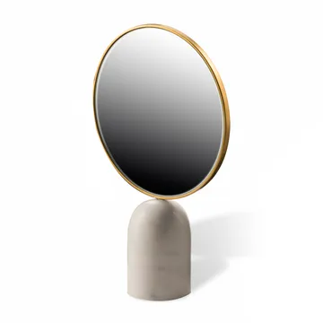 Specchio da tavolo Round Marble - Bianco - POLSPOTTEN