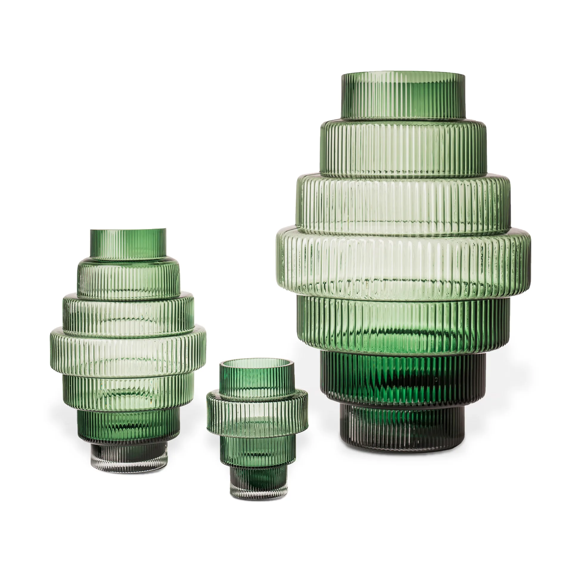 Vaso S Steps 30 cm, Verde scuro POLSPOTTEN