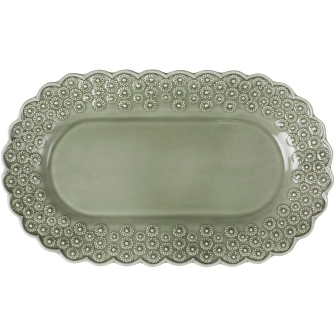Piattino da portata ovale Ditsy, faded army (verde) PotteryJo