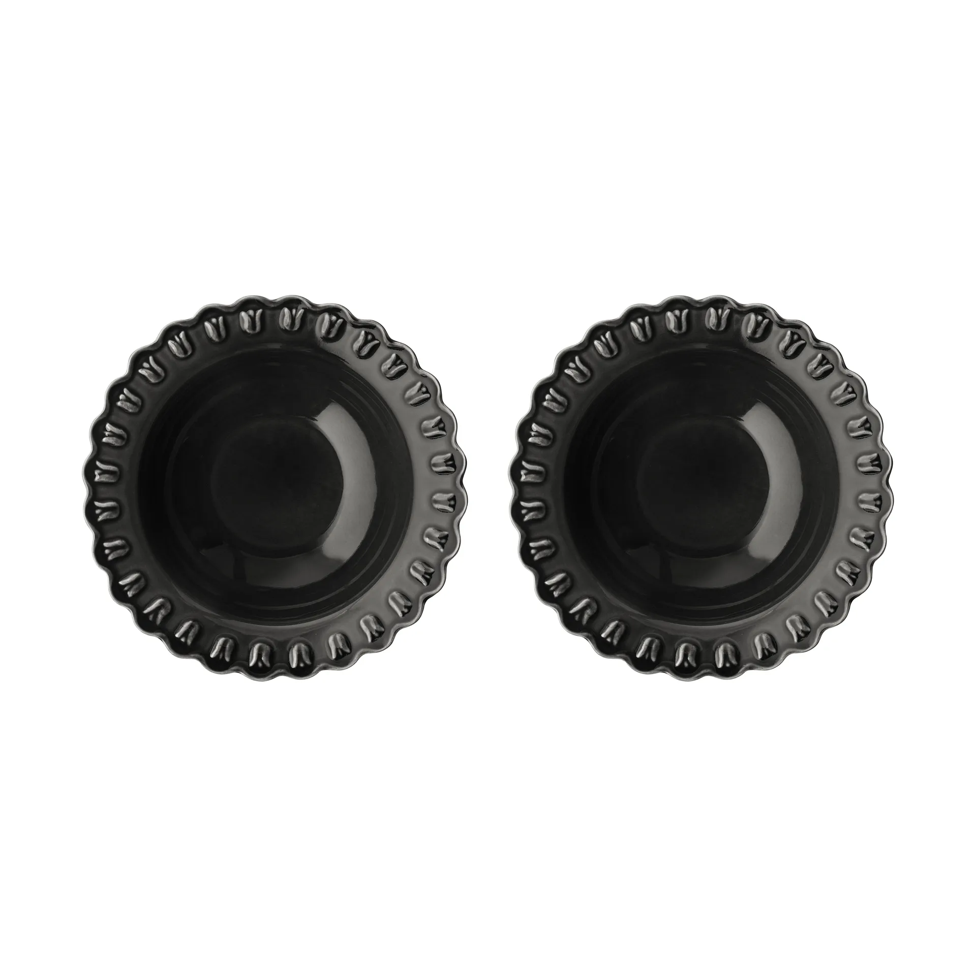 Piatto fondo Tulipa Ø23 cm confezione da 2, Almost black PotteryJo