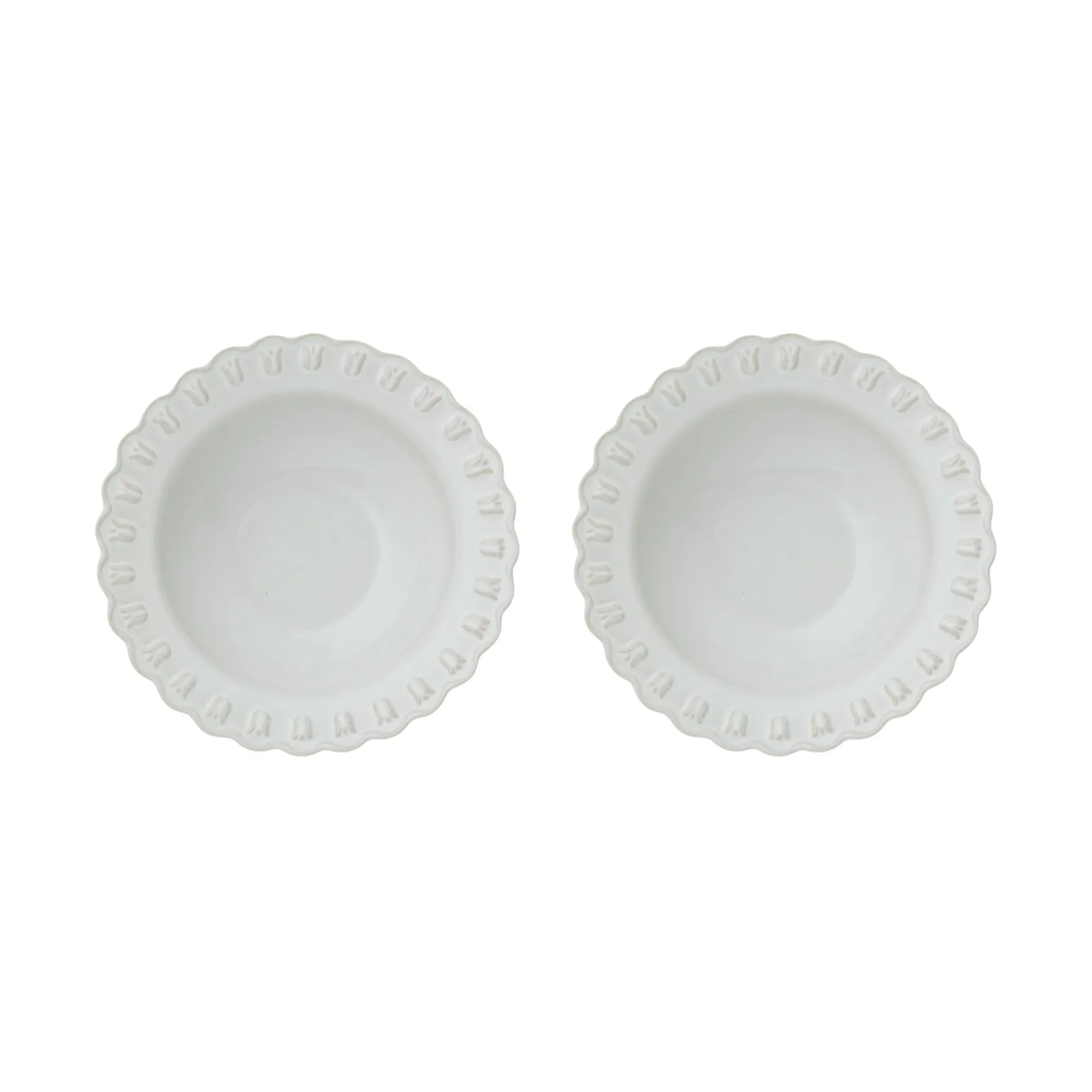 Piatto fondo Tulipa Ø23 cm confezione da 2, White PotteryJo