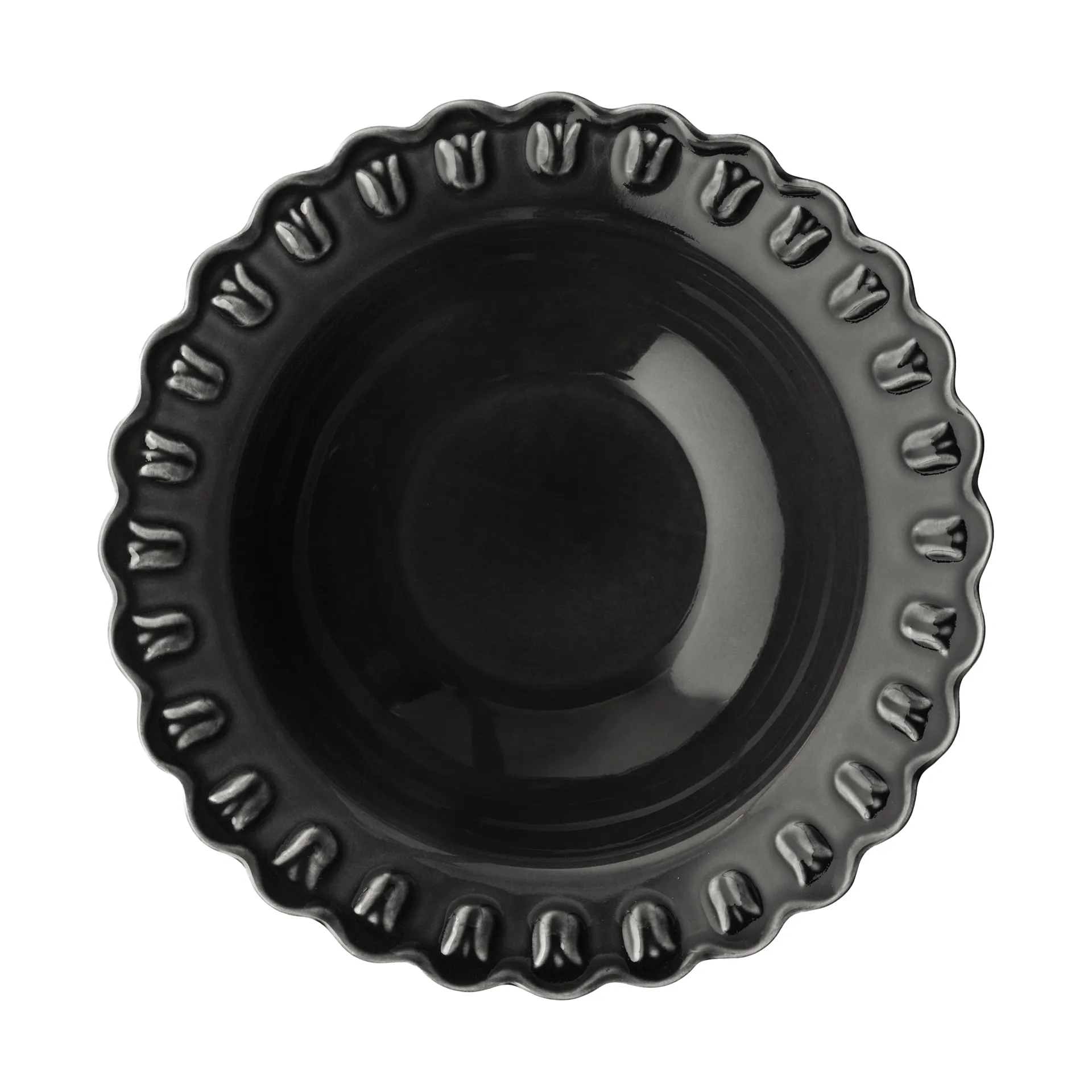 Piatto fondo Tulipa piccolo Ø17 cm confezione da 2, Almost black PotteryJo