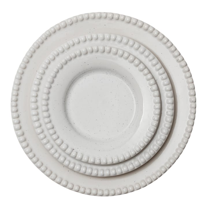 Piatto piano Daria Ø 28 cm confezione da 2 - Cotton white shiny - PotteryJo