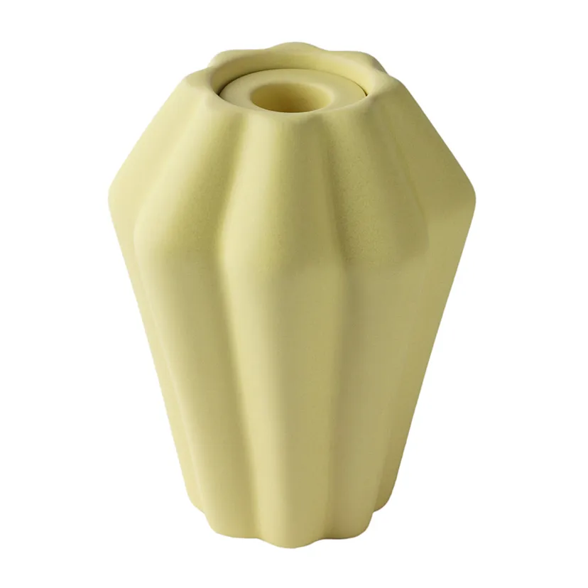 Vaso/Portacandela Birgit 14 cm, Pale yellow PotteryJo