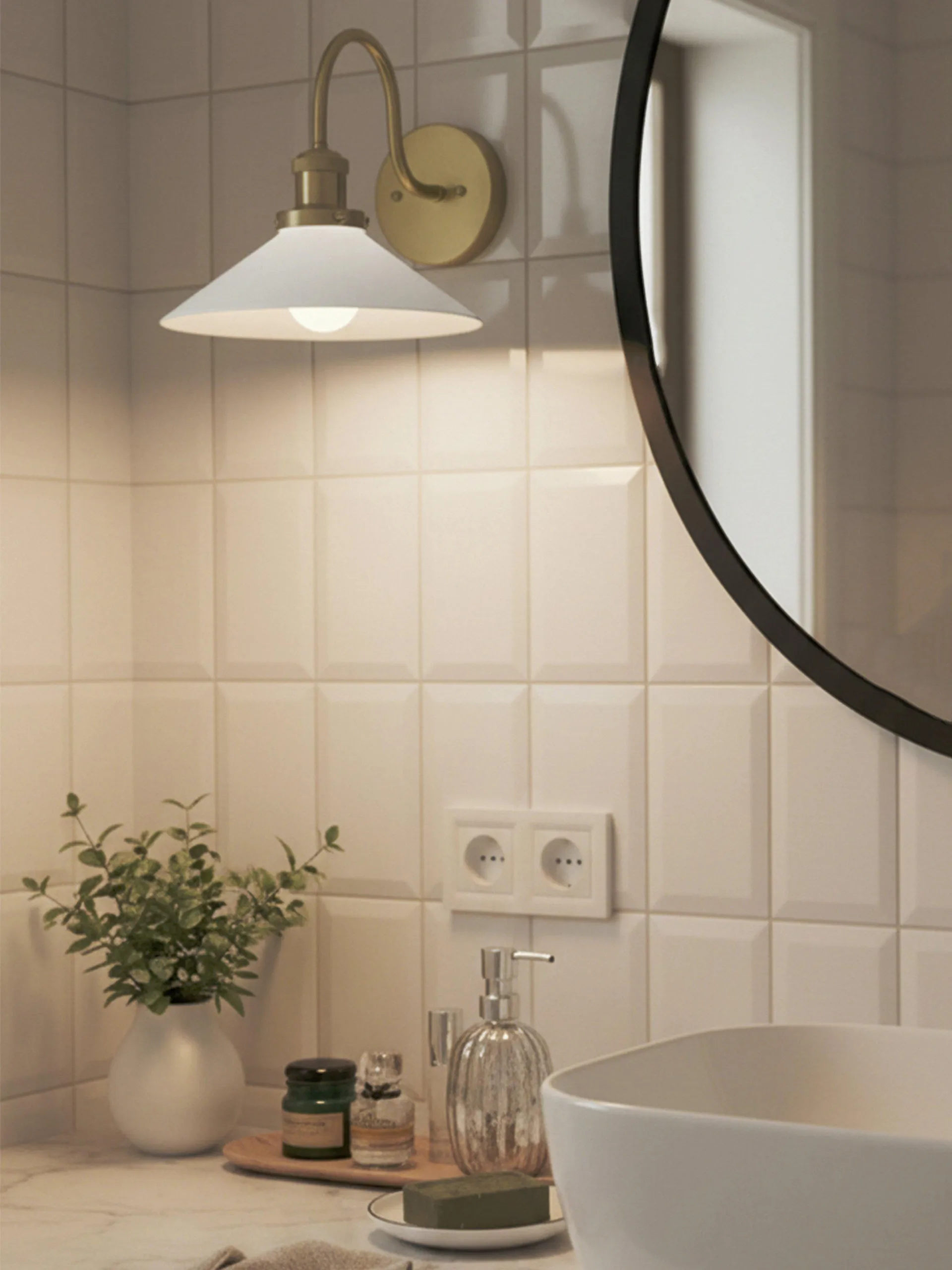 August applique da parete, Opal-ottone PR Home