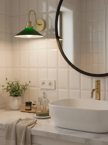 August applique da parete - Verde-ottone - PR Home