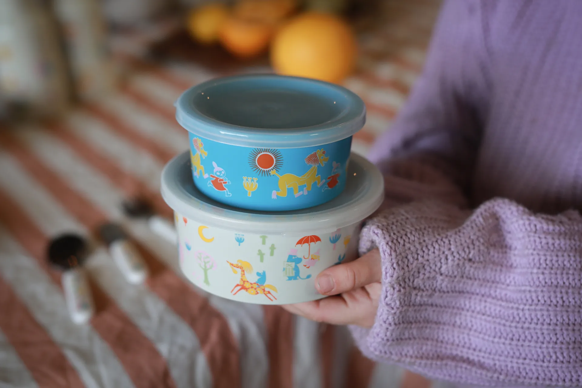 Snackbox 2 pezzi Mumin 80, Beige-blu Rätt Start