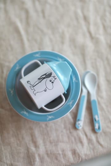 Tazza con beccuccio & piatto a ventosa Mumin Acqua & Bagno  - Blu - Rätt Start