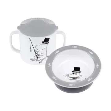 Tazza con beccuccio & piatto a ventosa Mumin Acqua & Bagno - Grigio - Rätt Start