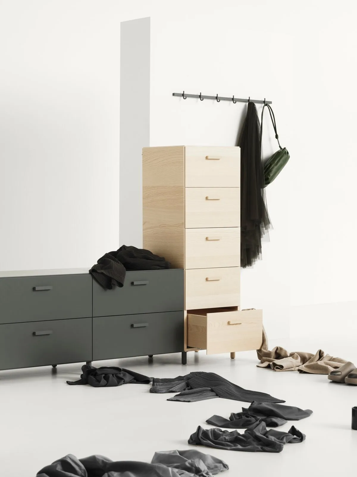 Relief mobile basso con gambe 123x46,6 cm grigio,  Relief