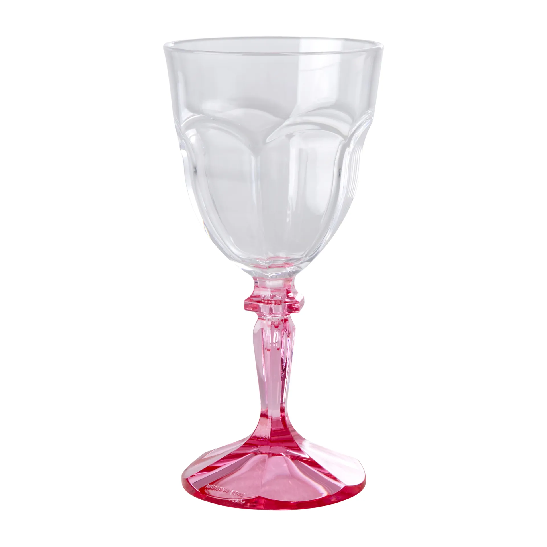 Bicchiere da vino in acrilico Rice Two Tone 26,6 cl, trasparente-rosa RICE