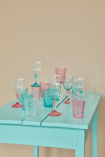 Bicchiere da vino in acrilico Rice Two Tone 26,6 cl - trasparente-rosa - RICE