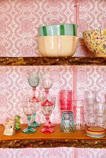 Bicchiere da vino in acrilico Rice Two Tone 26,6 cl - trasparente-rosa - RICE