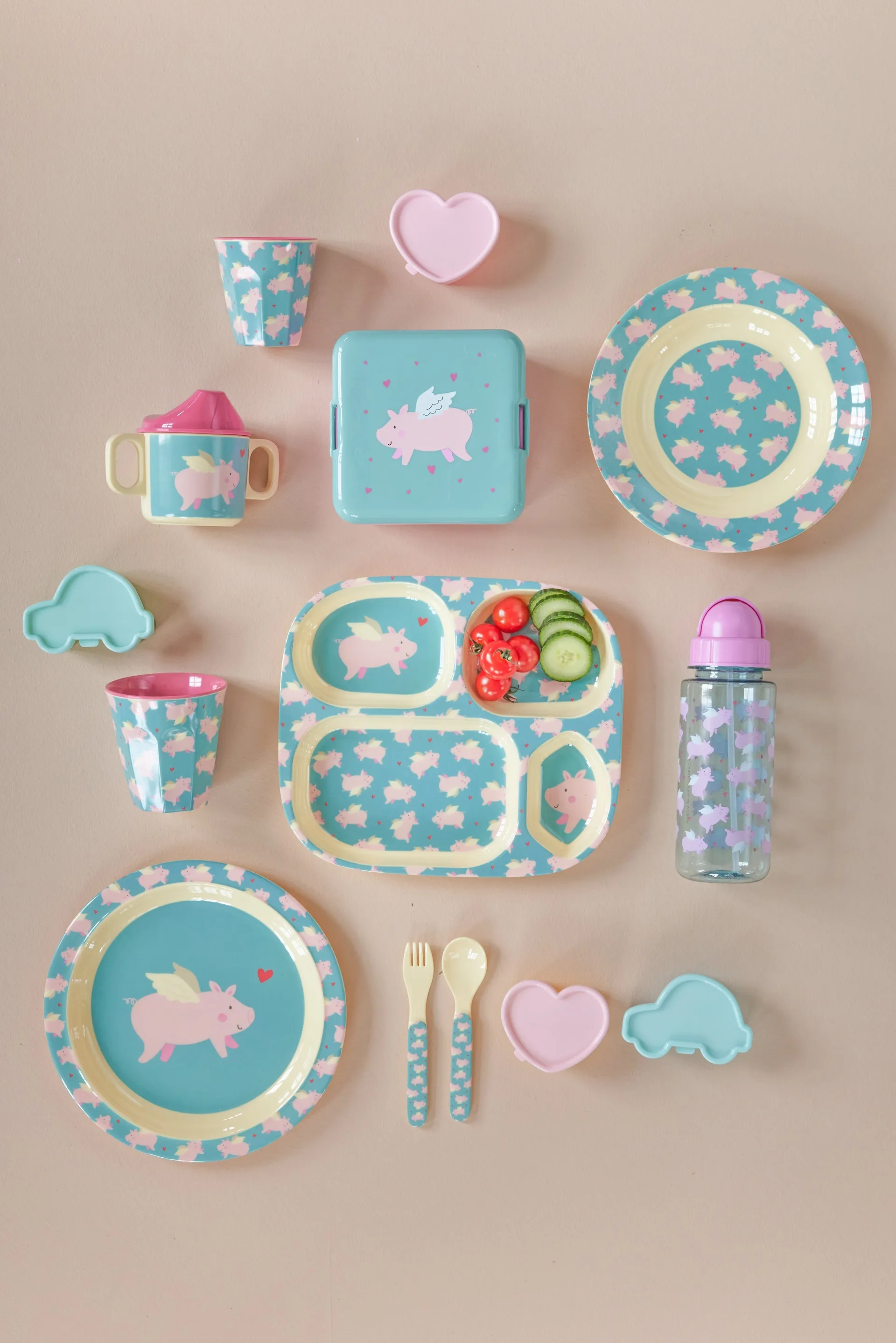 Bottiglia per acqua per bambini Rice 50 cl, Maiale volante RICE