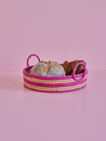 Cesto per il pane rotondo in rafia Rice - Melanzana - RICE