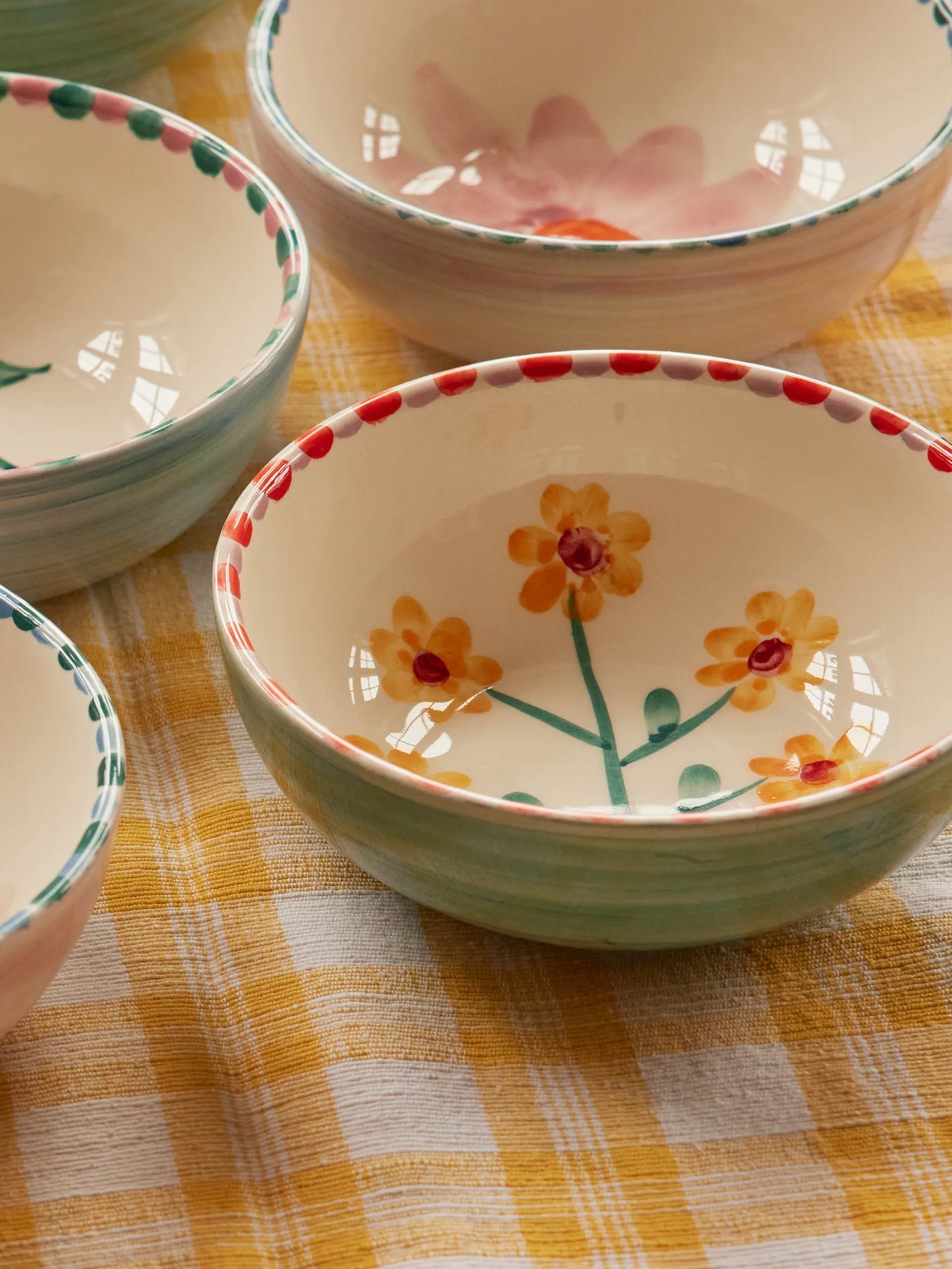 Ciotola in ceramica Rice 35 cl, Fiore giallo-giada RICE