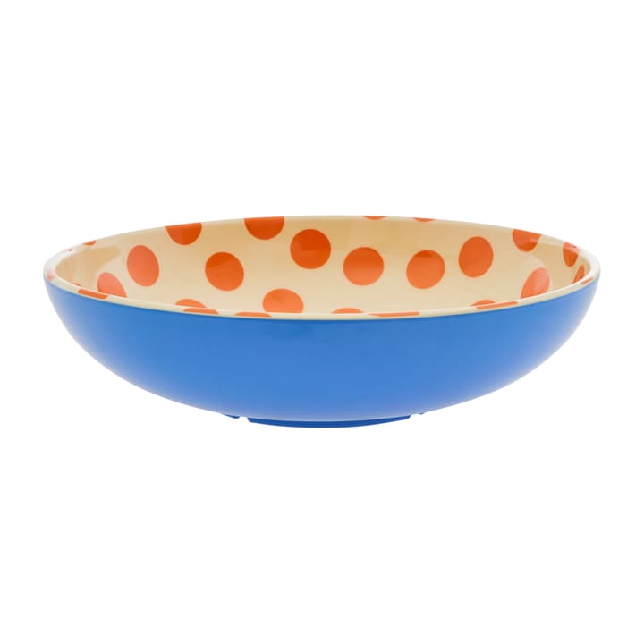 Ciotola per insalata in melamina Rise Ø29.9 cm - Orange dots-blue - RICE