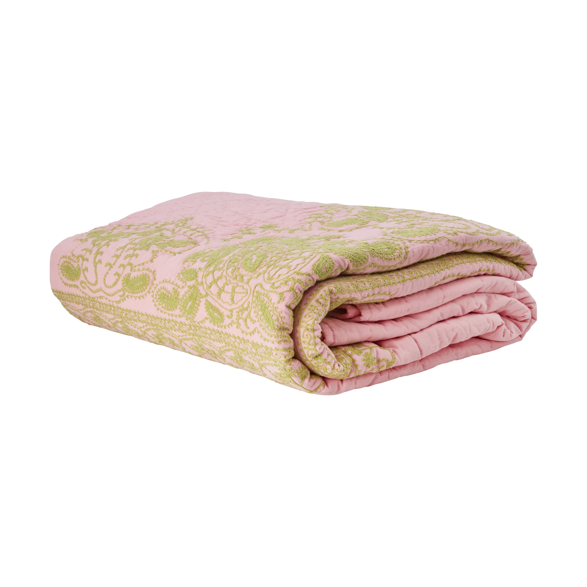 Copriletto trapuntato Rice 225x225 cm, Rosa tenue RICE