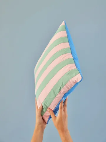 Cuscino Rice a righe 40x40 cm - Pink-green - RICE