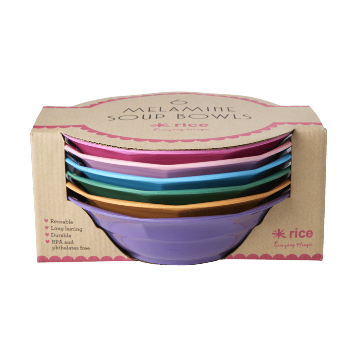 Piatto fondo per zuppa Rice in melammina Ø19 cm, 6 pezzi, Multicolore RICE
