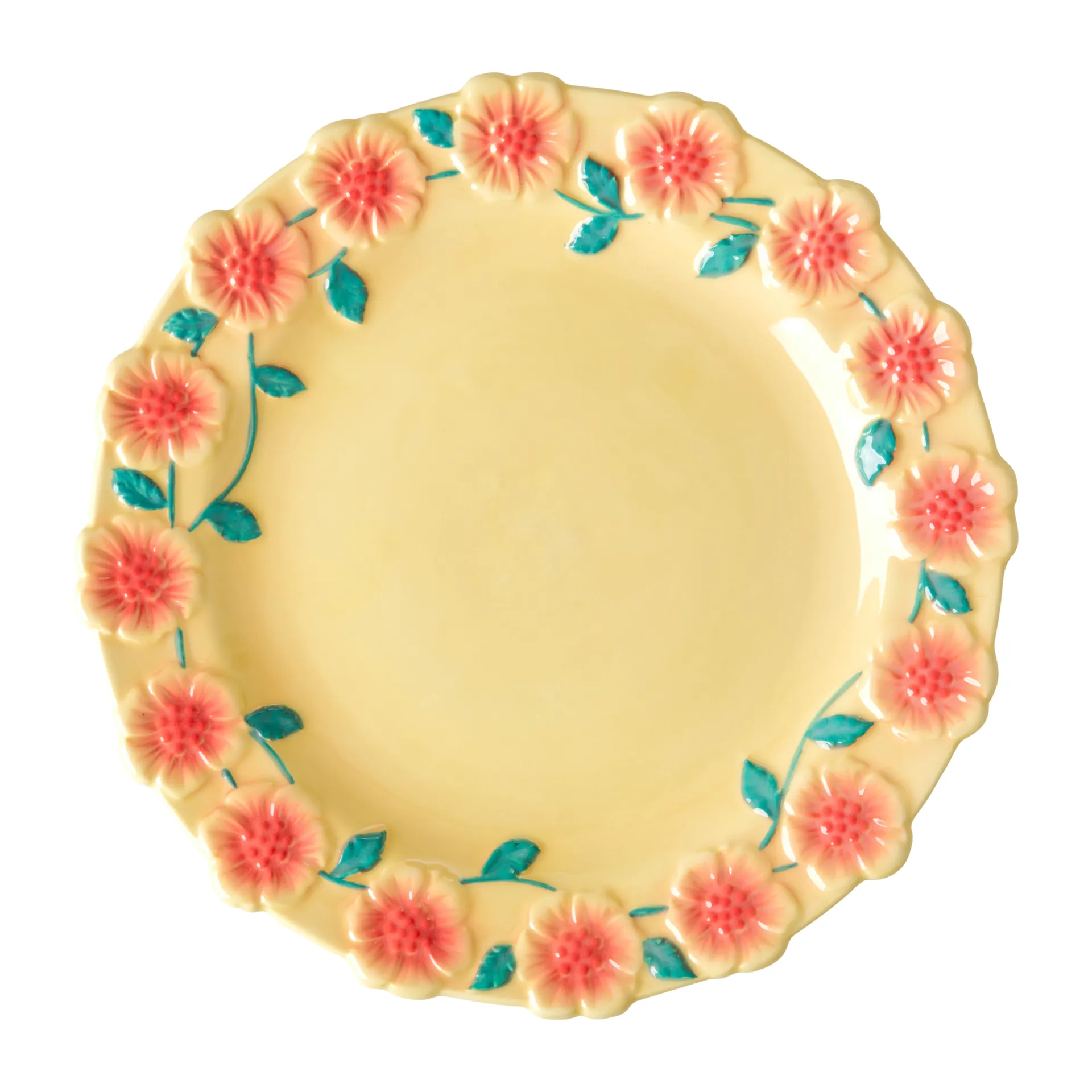 Piatto in ceramica Embossed Flower Ø 25,5 cm Rice, Crème RICE