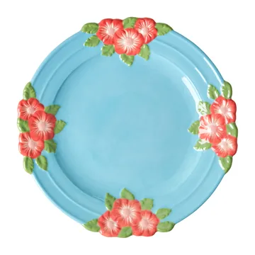 Piatto in ceramica Embossed Flower Ø 25,5 cm Rice - Menta - RICE