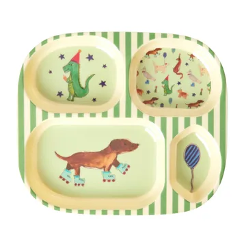 Piatto per bambini Rice in melamina a 4 scomparti - RICE