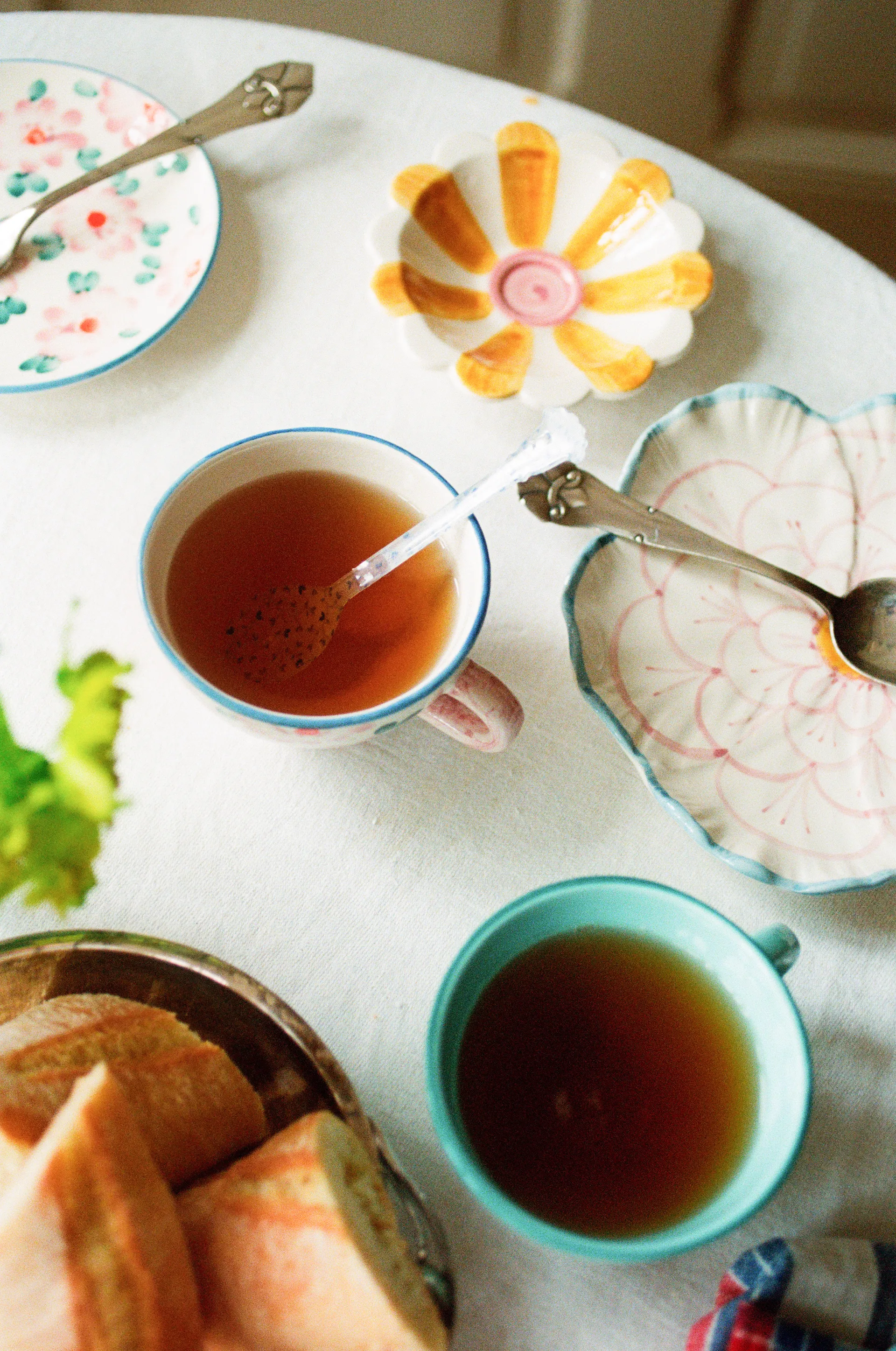 Piatto Rice Flower Ø19,5 cm, Bordo Blue RICE