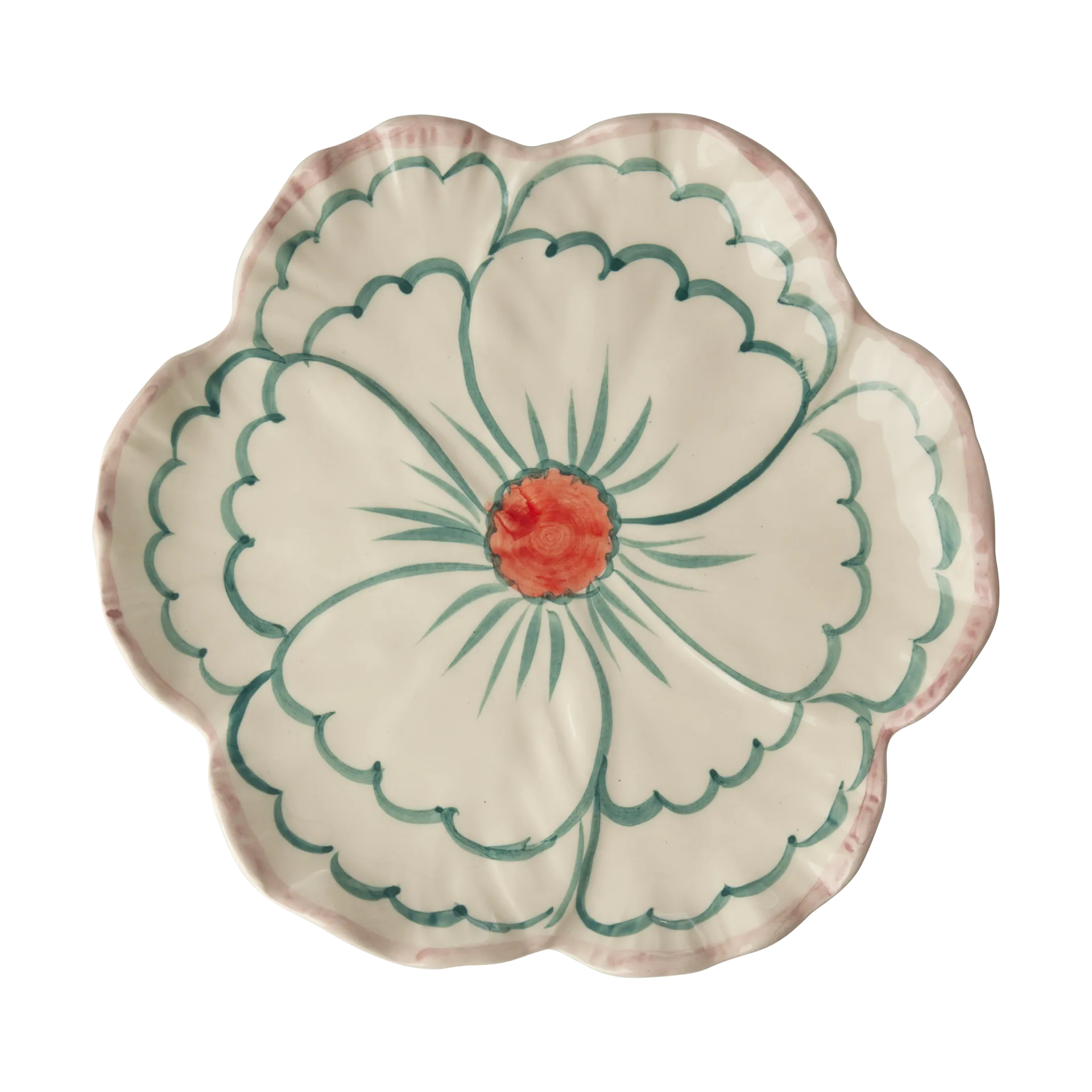 Piatto Rice Flower Ø19,5 cm, Pink border RICE