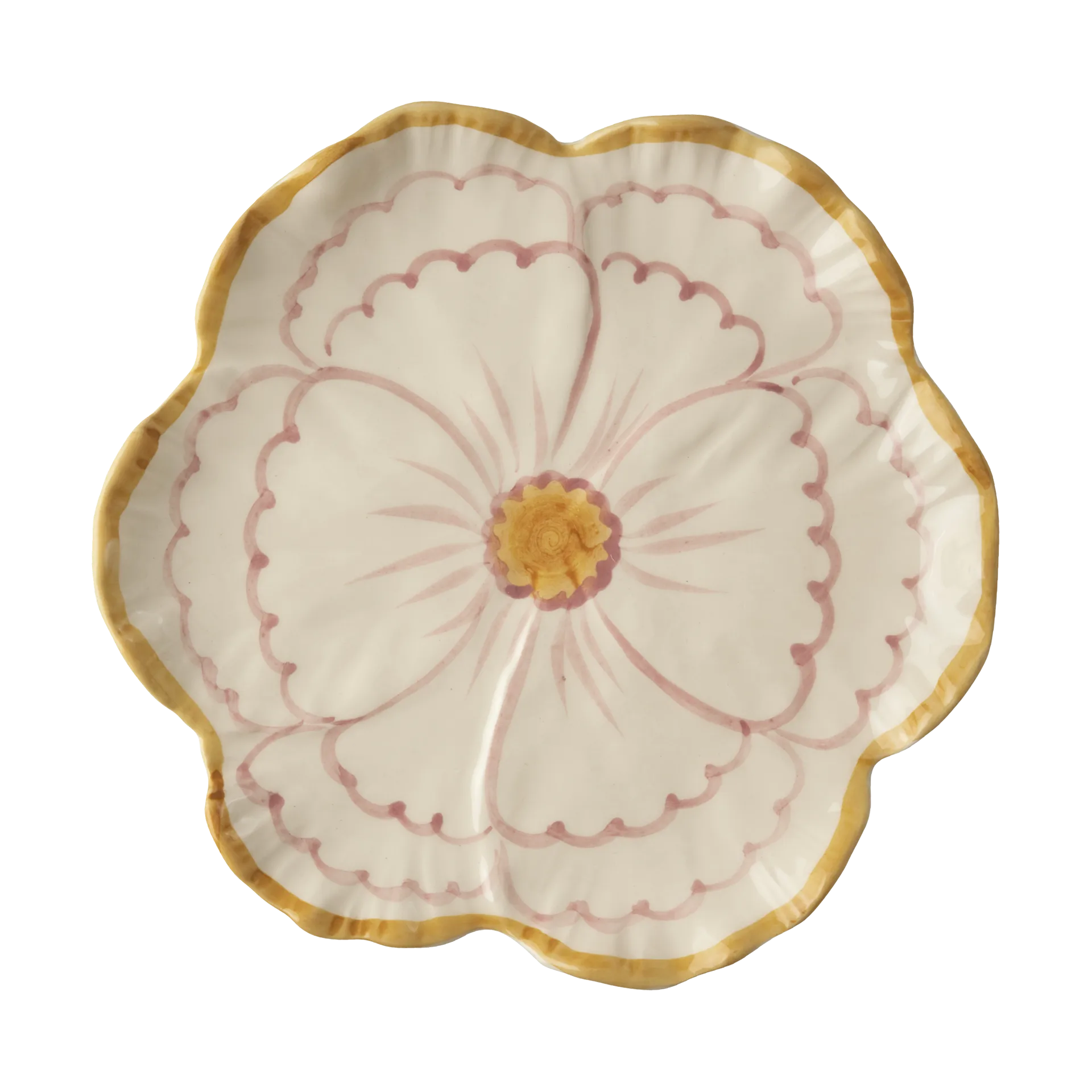 Piatto Rice Flower Ø19,5 cm, Yellow border RICE