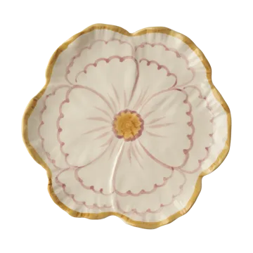 Piatto Rice Flower Ø19,5 cm - Yellow border - RICE