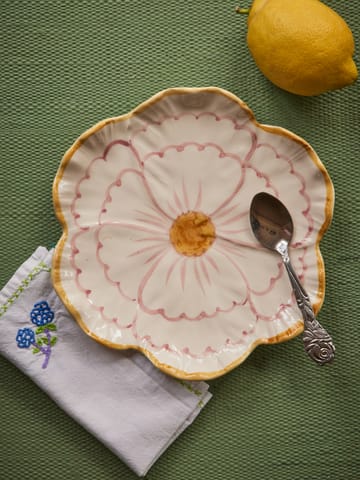 Piatto Rice Flower Ø19,5 cm - Yellow border - RICE