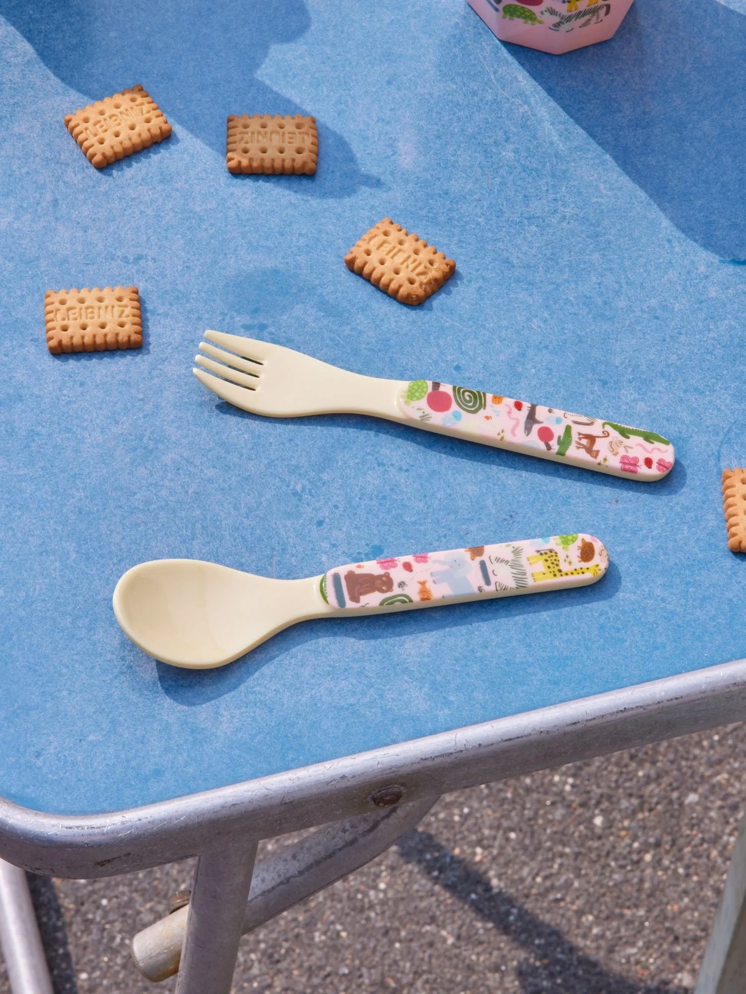 Set posate per bambini Rice wildlife 2 pezzi, Rosa RICE