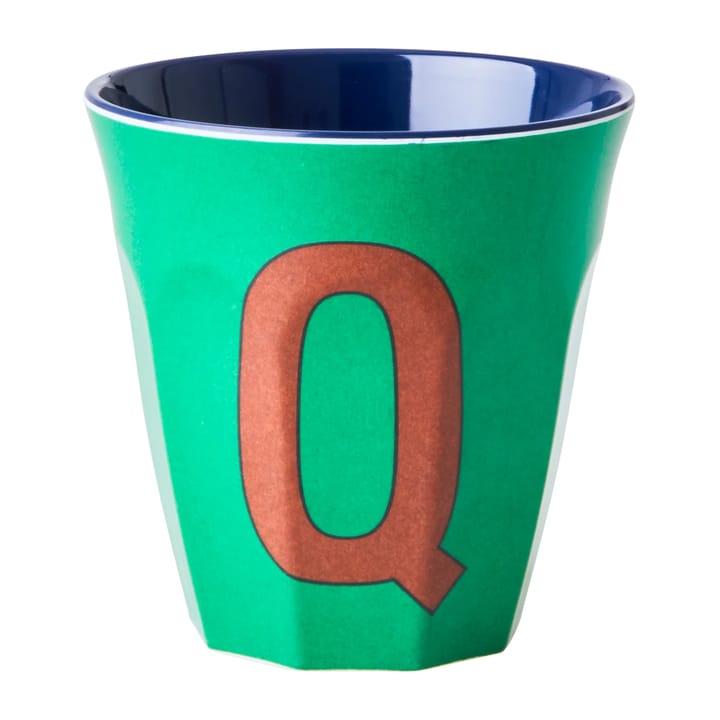 Tazza in melammina Rice media, lettera Q 30 cl - Verde - RICE